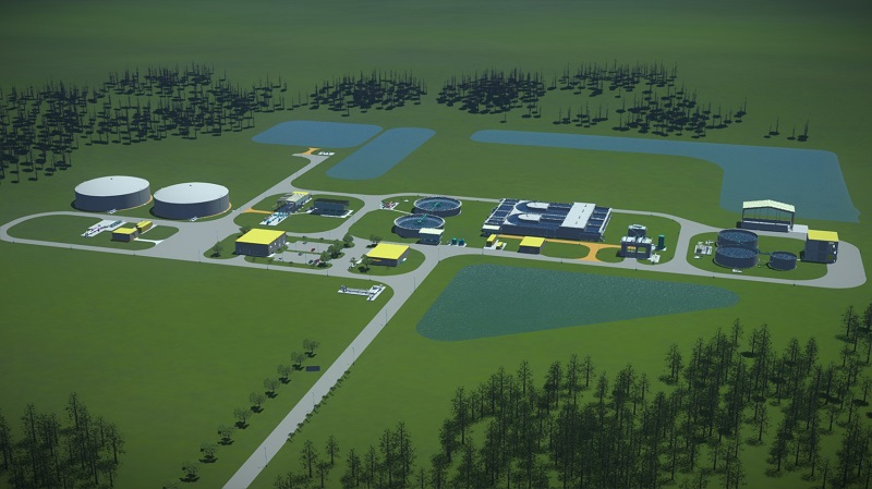 A rendering of the Greenland Water Reclamation Facility